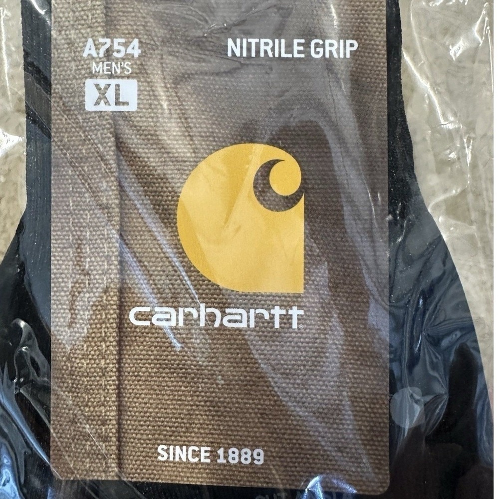 Carhartt A754 Mens XL Black Nitrile Grip Cut Resistant Work Gloves New NIP
